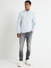 River Island Blue Slim Fit Scuba Funnel Sweatshirt - Image 2 of 4