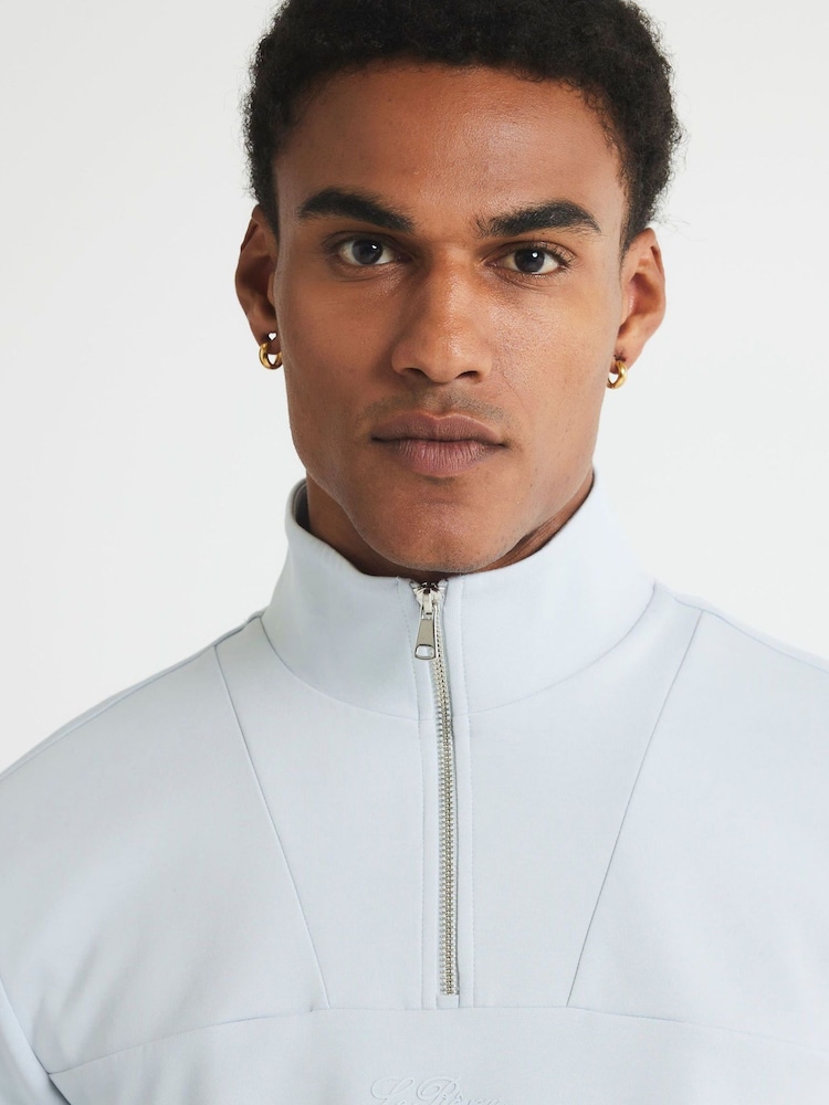 River Island Blue Slim Fit Scuba Funnel Sweatshirt - Image 4 of 4