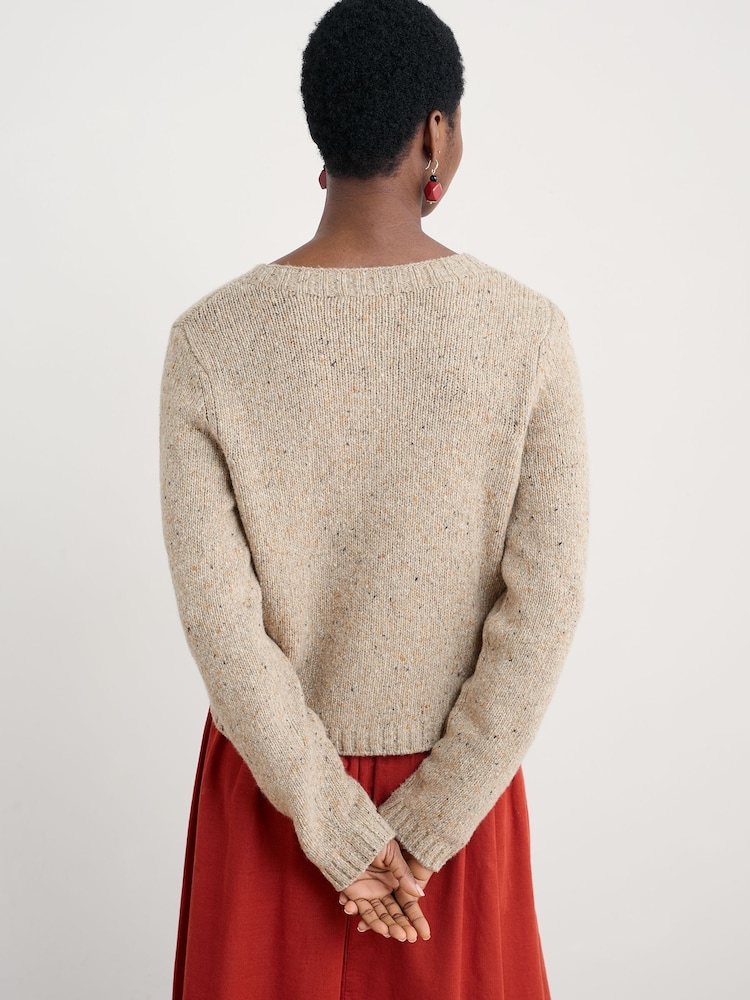 Seasalt Cornwall Natural Cardigan Made With Merino - Image 2 of 5