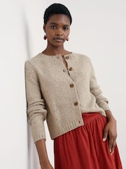 Seasalt Cornwall Natural Cardigan Made With Merino - Image 3 of 5