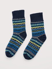 Seasalt Cornwall Blue Womens House Socks - Image 1 of 2