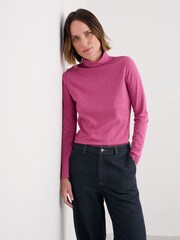 Seasalt Cornwall Pink Landing Roll Neck Top - Image 1 of 5