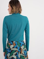 Seasalt Cornwall Blue Landing Roll Neck Top in Cotton - Image 2 of 5