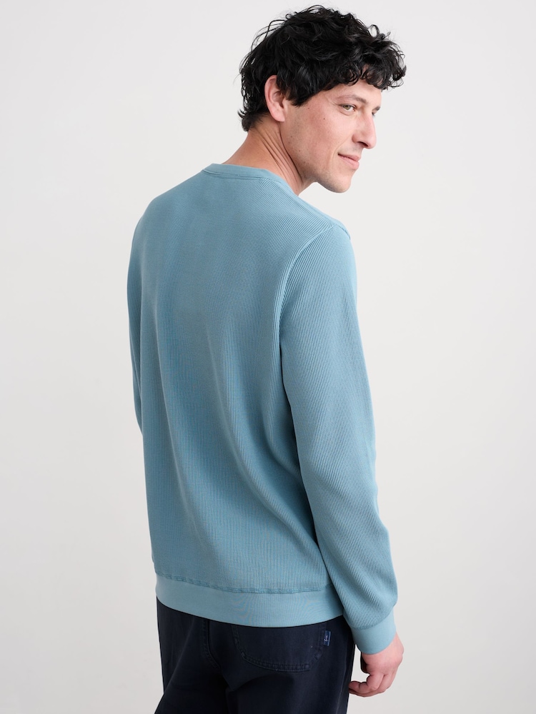 Seasalt Cornwall Mens Brigantine Henley Top in Cotton - Bild 2 von 5