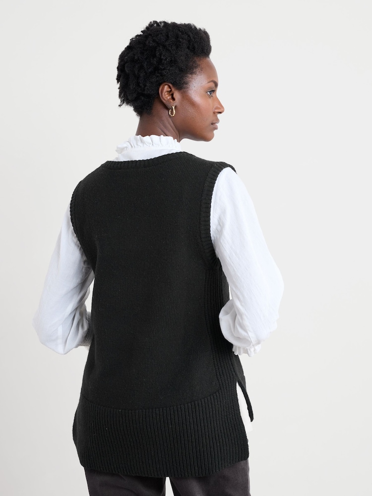 Seasalt Cornwall Black Coupling Knitted Vest - Image 2 of 5