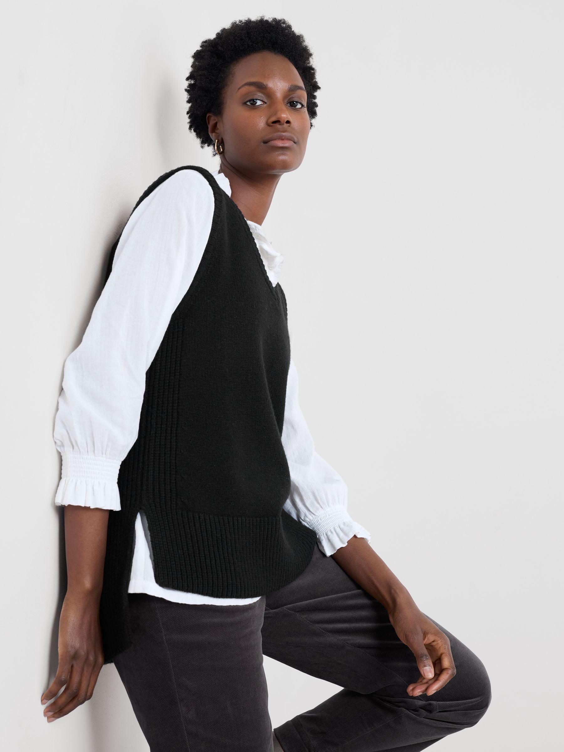 Buy Seasalt Cornwall Black Coupling Knitted Vest from Next Luxembourg