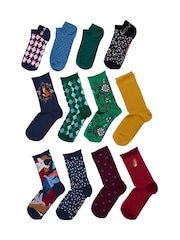 Seasalt Cornwall Blue Advent Calendar of 12 Womens Socks - Image 1 of 4