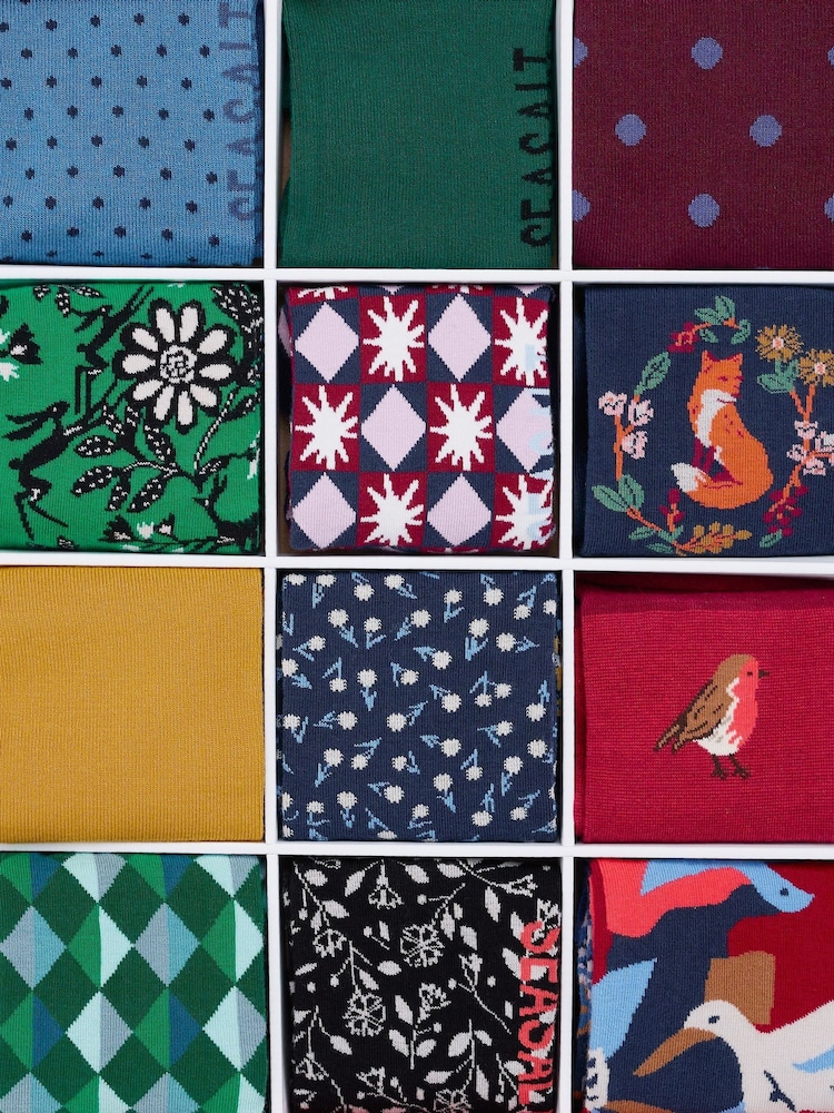 Seasalt Cornwall Blue Advent Calendar of 12 Womens Socks - Image 4 of 4