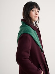 Seasalt Cornwall Green Wild Bilberry Knitted Triangle Scarf - Image 3 of 7
