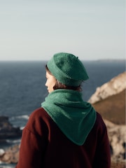 Seasalt Cornwall Green Wild Bilberry Knitted Triangle Scarf - Image 5 of 7