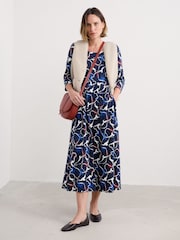 Seasalt Cornwall Blue Emily Waisted Dress - Image 3 of 5
