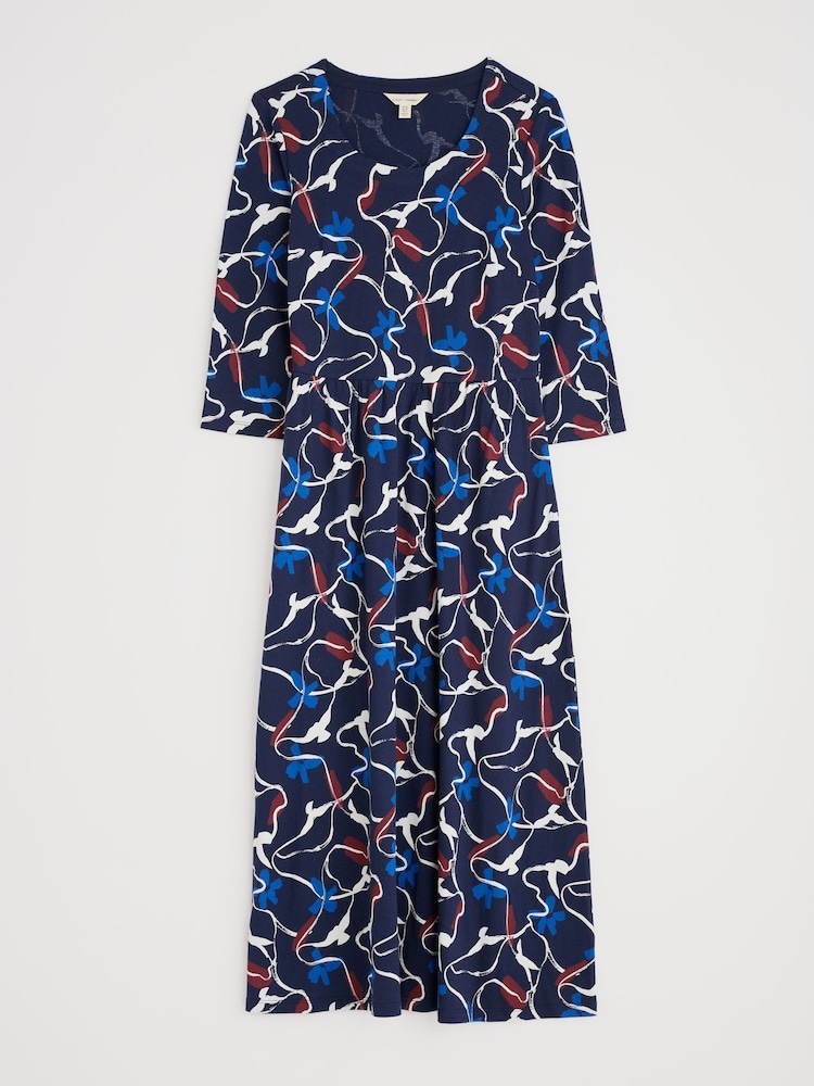 Seasalt Cornwall Blue Emily Waisted Dress - Image 5 of 5