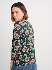 Seasalt Cornwall Green Studio Glass 3/4 Sleeve Top - Image 2 of 5