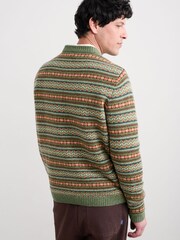 Seasalt Cornwall Green Mens Carracks Fair Isle Jumper - Image 2 of 9