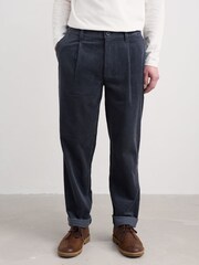 Seasalt Cornwall Grey Mens Yeoman Relaxed Tapered Cord Trousers - Image 1 of 5