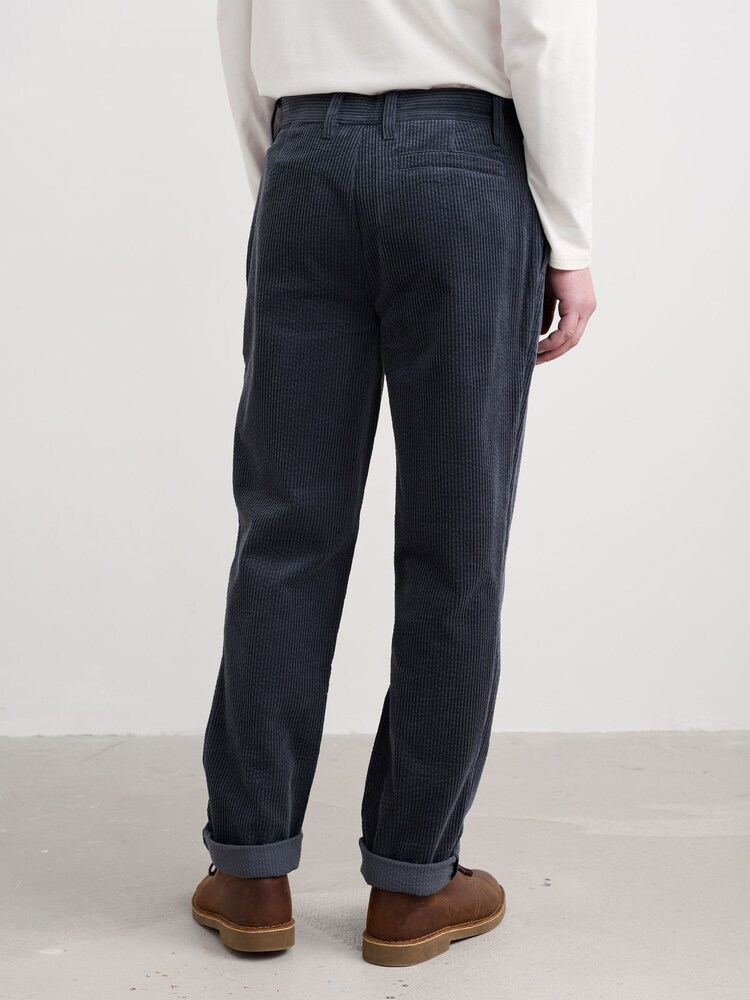 Seasalt Cornwall Grey Mens Yeoman Relaxed Tapered Cord Trousers - Image 2 of 5