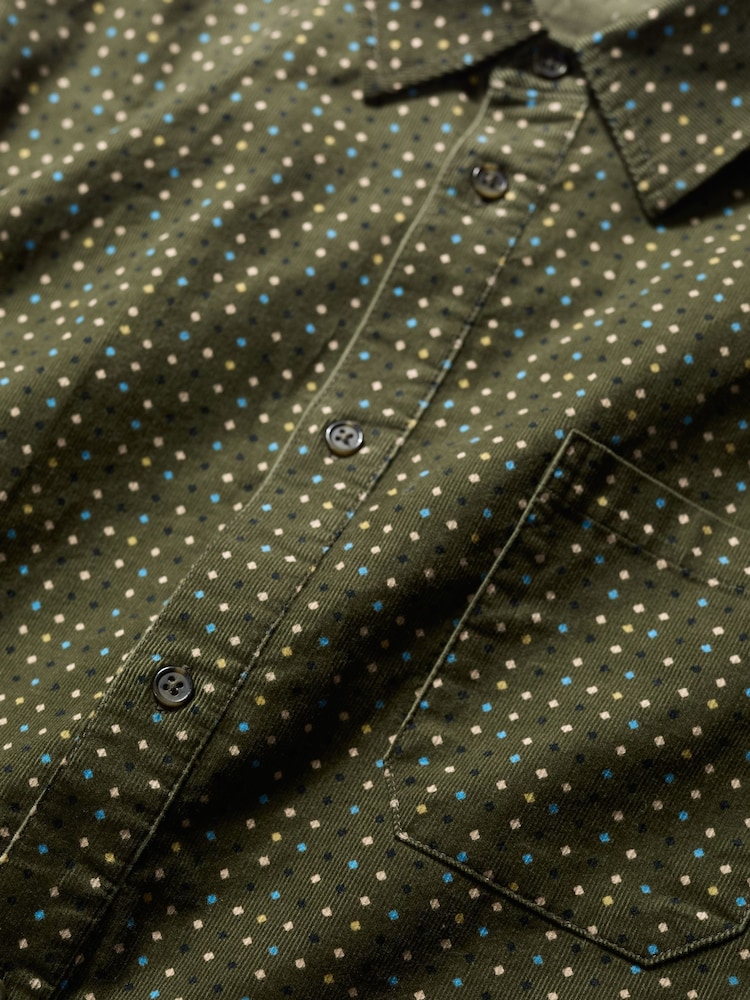 Seasalt Cornwall Green Mens Shoreman Printed Cord Shirt - Image 2 of 2
