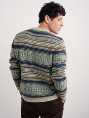 Seasalt Cornwall Blue Mens Stennack Jumper Made With Lambswool - Image 4 of 8