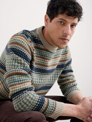 Seasalt Cornwall Blue Mens Stennack Jumper Made With Lambswool - Image 6 of 8