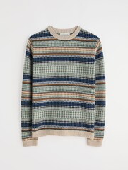 Seasalt Cornwall Blue Mens Stennack Jumper Made With Lambswool - Image 8 of 8