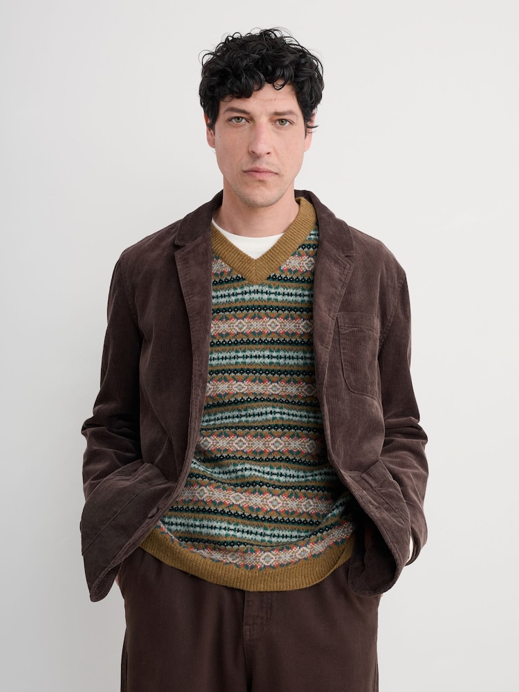 Seasalt Cornwall Brown Mens Plantsman Cord Blazer - Image 1 of 5