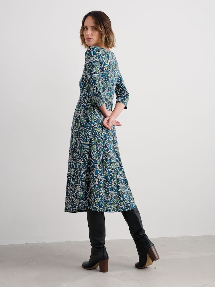 Seasalt Cornwall Blue Petite Veronica Midi Dress in Cotton Jersey - Image 2 of 5