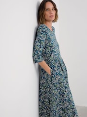 Seasalt Cornwall Blue Petite Veronica Midi Dress in Cotton Jersey - Image 3 of 5
