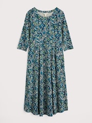 Seasalt Cornwall Blue Petite Veronica Midi Dress in Cotton Jersey - Image 4 of 5