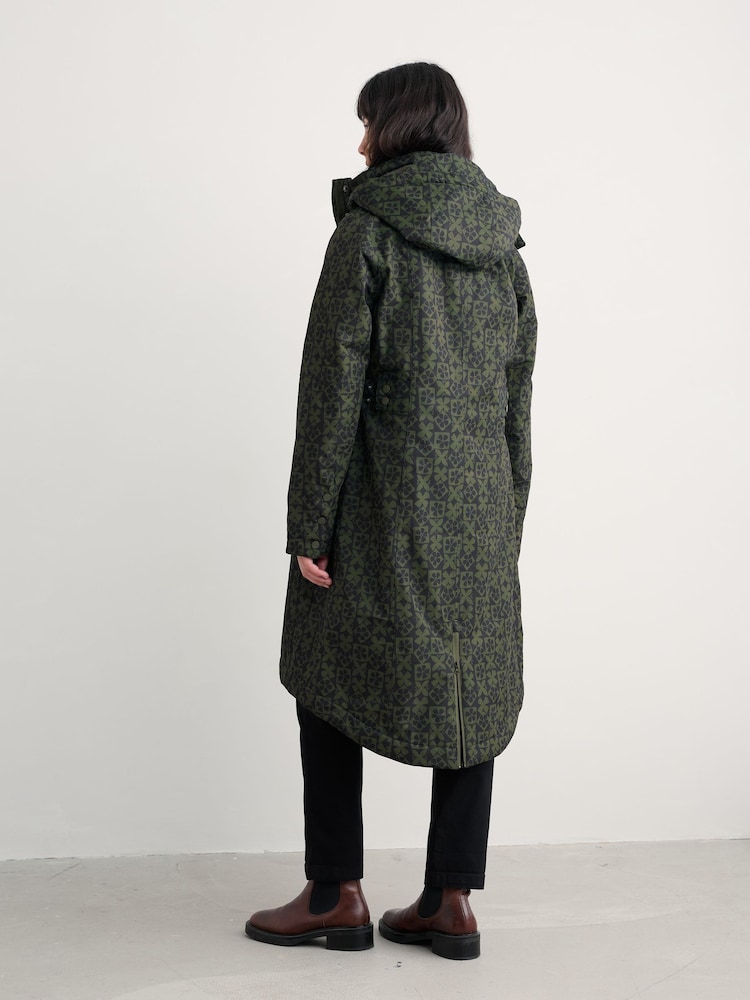 Seasalt Cornwall Olive Green Tall Holywell Bay Waterproof Coat - Image 2 of 5 Seasalt Cornwall Olive Green Tall Holywell Bay Waterproof Coat - Image 2 of 5