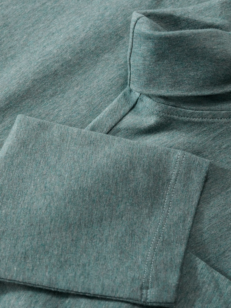 Seasalt Cornwall Green Landing Roll Neck Top in Cotton - Image 5 of 5