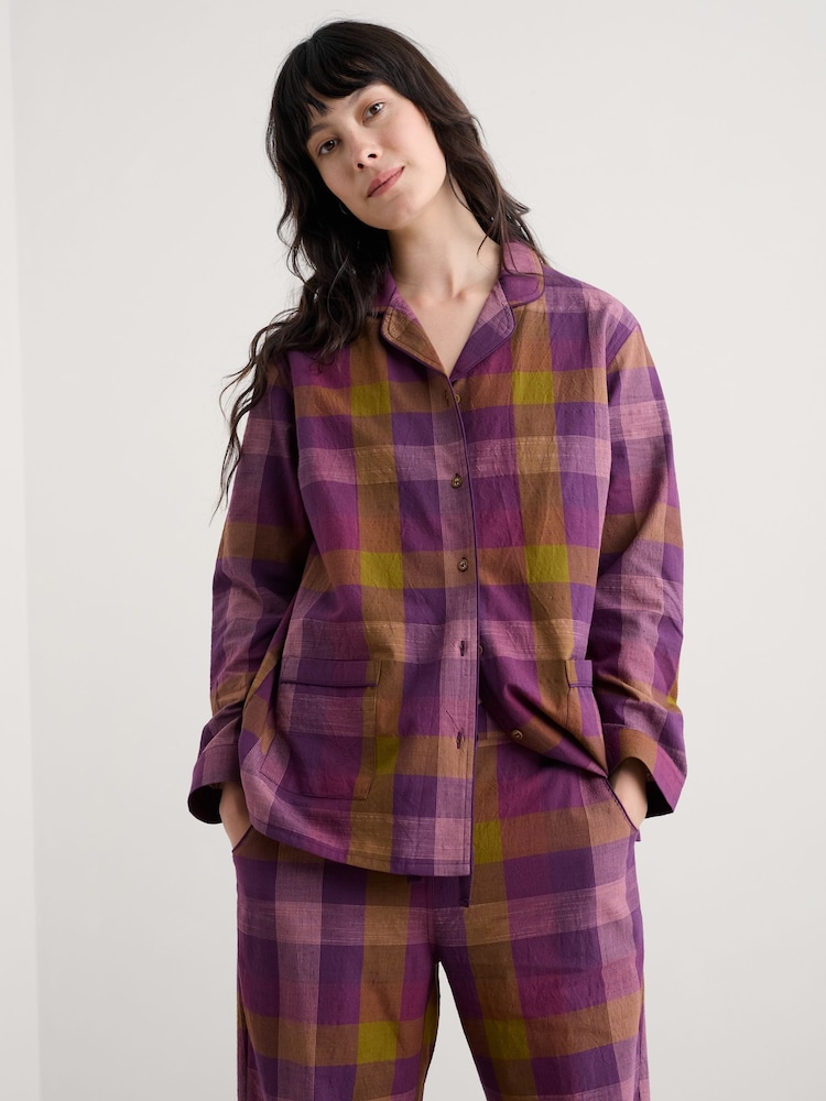 Seasalt Cornwall Purple Sailing Moon Pyjamas - Image 2 of 5 Seasalt Cornwall Purple Sailing Moon Pyjamas - Image 2 of 5