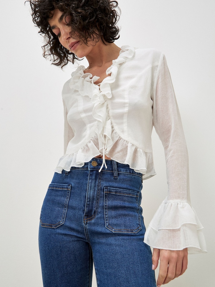 Apricot Blue Luci Two Pocket Flare Jeans - Image 2 of 6 Apricot Blue Luci Two Pocket Flare Jeans - Image 2 of 6