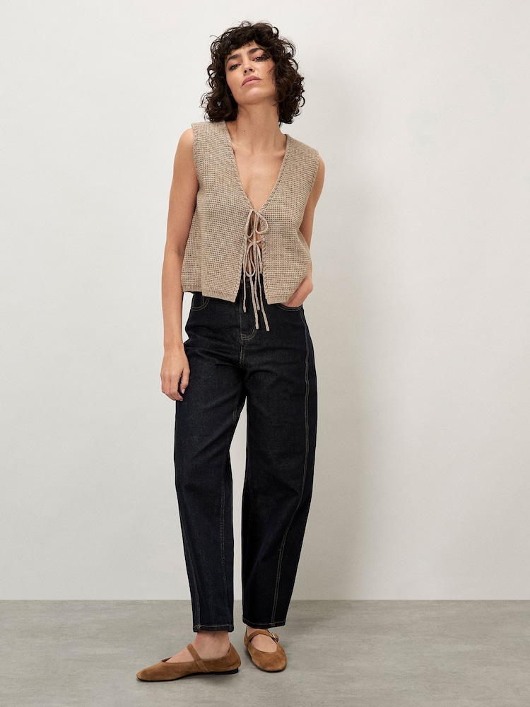 Apricot Blue Aiko Raw Barrel Jeans - Image 1 of 5 Apricot Blue Aiko Raw Barrel Jeans - Image 1 of 5