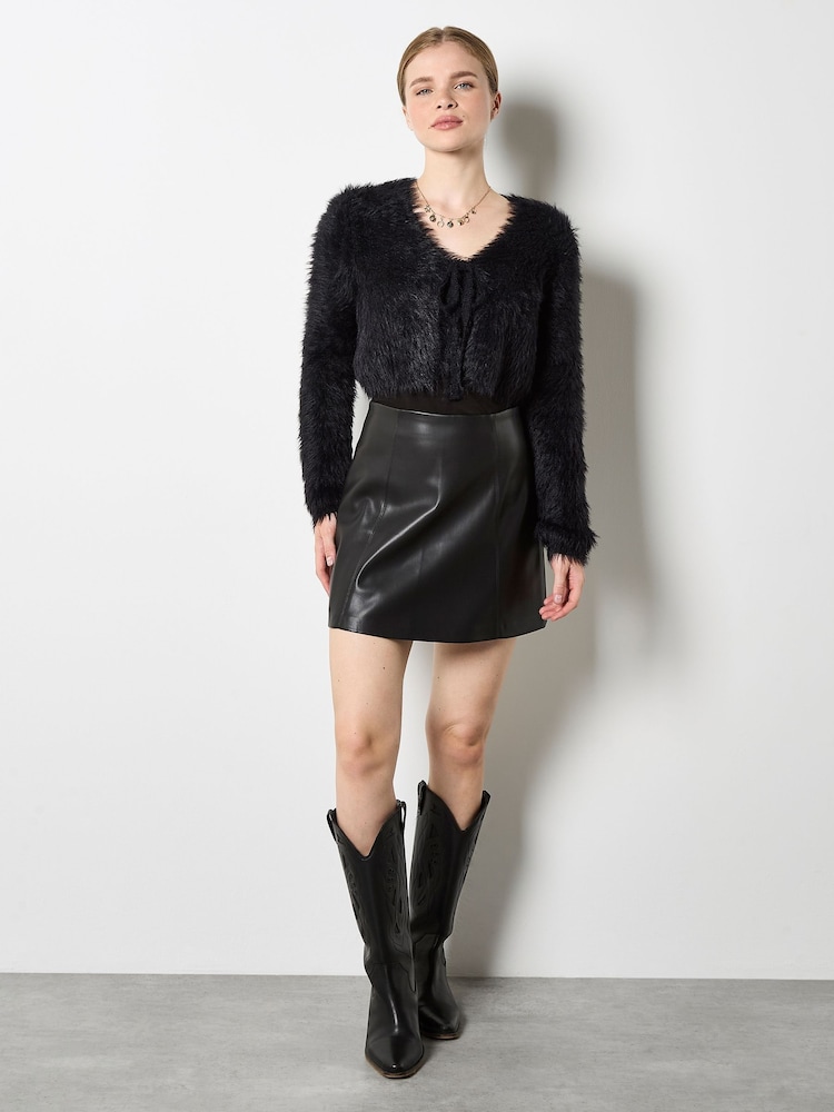 Apricot Black Super Fluffy Bolero - Image 2 of 4 Apricot Black Super Fluffy Bolero - Image 2 of 4