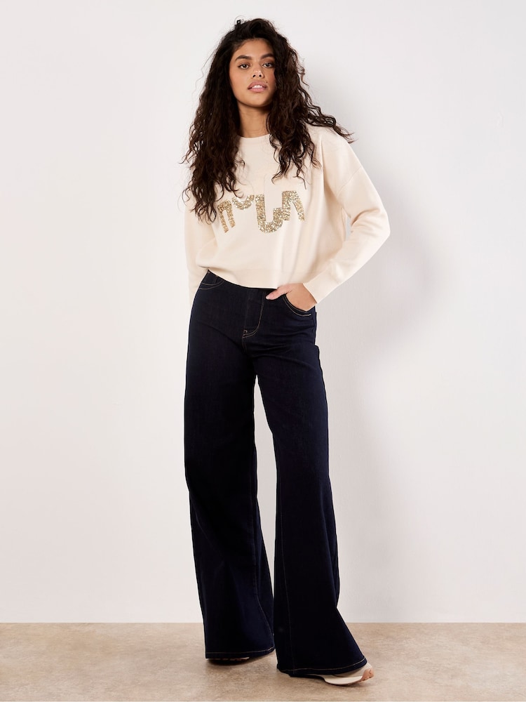 Apricot Cream Rock Cropped Jumper - Image 2 of 4