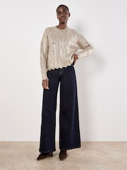 Apricot Gold Metallic Distressed Cable Jumper - Image 3 of 5