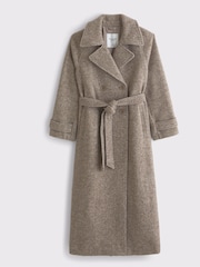 Abercrombie & Fitch Green Herringbone Wool Trench Coat - Image 6 of 8
