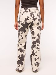 Abercrombie & Fitch Relaxed Pony Print Curve Love High Rise 90's Brown Jeans - Image 3 of 7