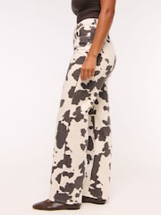 Abercrombie & Fitch Relaxed Pony Print Curve Love High Rise 90's Brown Jeans - Image 4 of 7