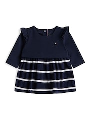 Tommy Hilfiger Blue Essential Frill Long Sleeve Dress - Image 1 of 2