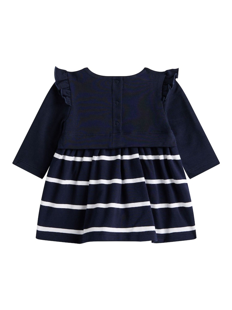 Tommy Hilfiger Blue Essential Frill Long Sleeve Dress - Image 2 of 2 Tommy Hilfiger Blue Essential Frill Long Sleeve Dress - Image 2 of 2