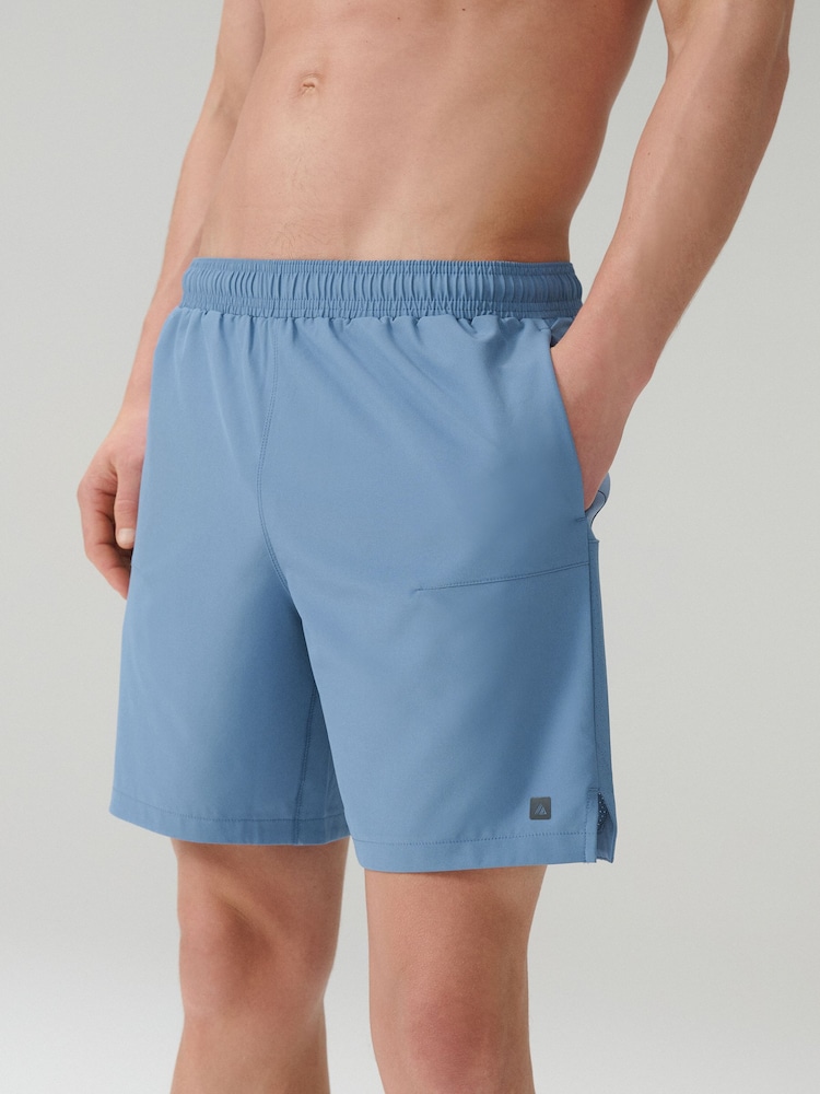 Steel Blue 7 Inch Active Gym Sports Shorts - Image 1 of 9