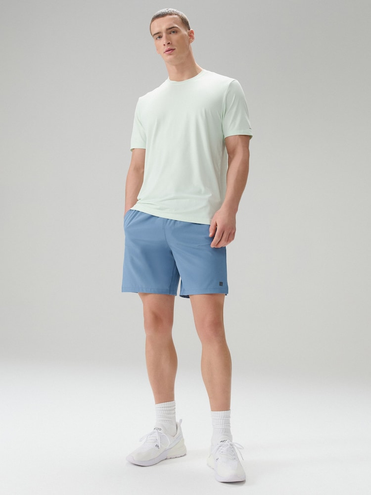 Steel Blue 7 Inch Active Gym Sports Shorts - Image 2 of 9