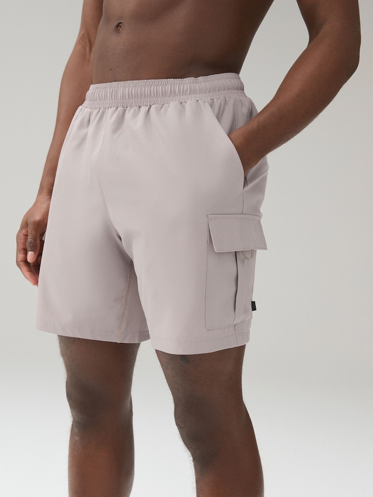 Culoarea pietrei neutră - Pantaloni scurți de antrenament Cargo Active Gym - Imaginea 1 din 11