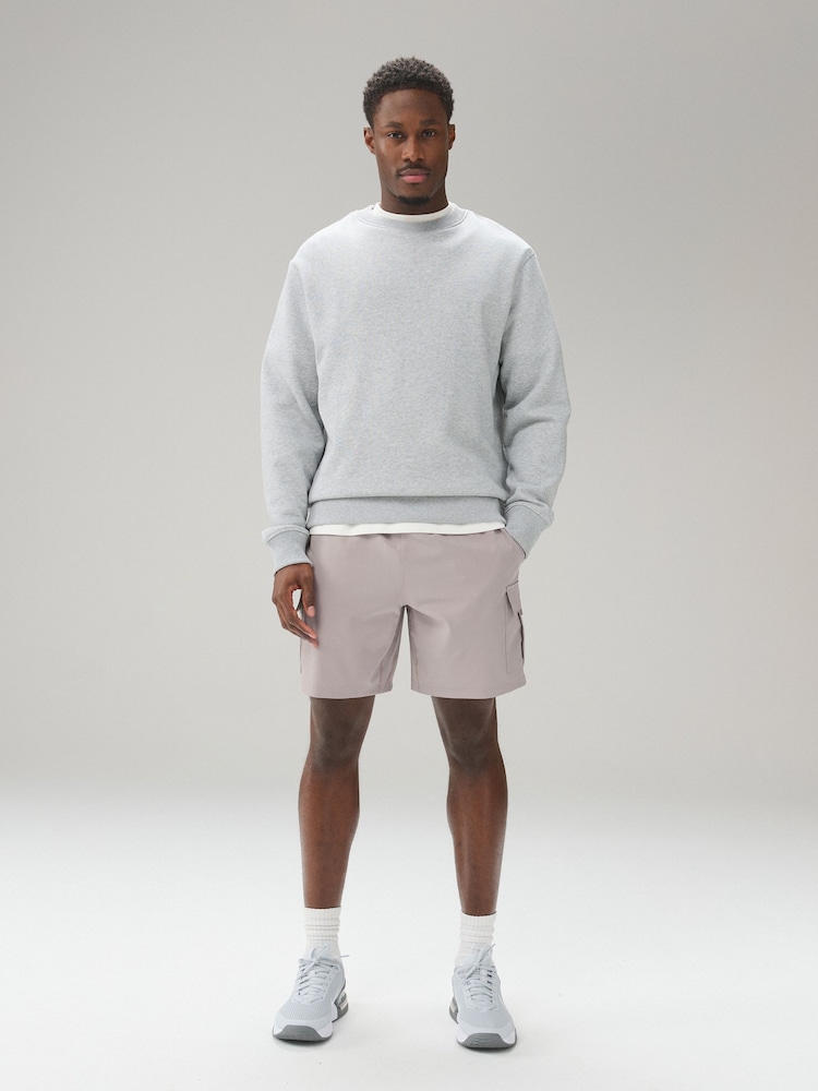 Culoarea pietrei neutră - Pantaloni scurți de antrenament Cargo Active Gym - Imaginea 2 din 11