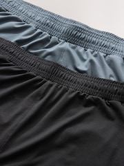 Black/Slate Grey 7 Inch Active Gym Sports Shorts 2 Pack - Image 9 of 11