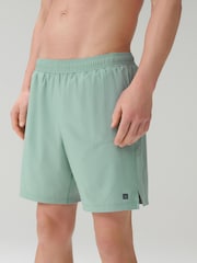 Sage Green 7 Inch Active Gym Sports Shorts - Image 1 of 8