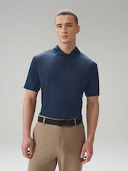 Navy Blue Active Golf Mesh Training Polo Tops 3 Pack - Image 6 of 8