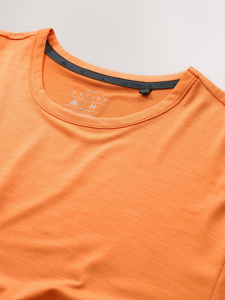 Orange Short Sleeve Tee Active Gym Training Top - Image 2 of 3