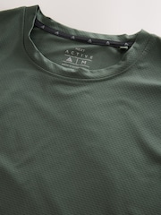 Khaki Green Active Gym Textured Training T-Shirt - Image 10 of 10